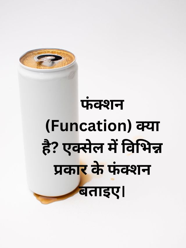 फंक्शन (Funcation) क्या है? एक्सेल में विभिन्न प्रकार के फंक्शन बताइए।