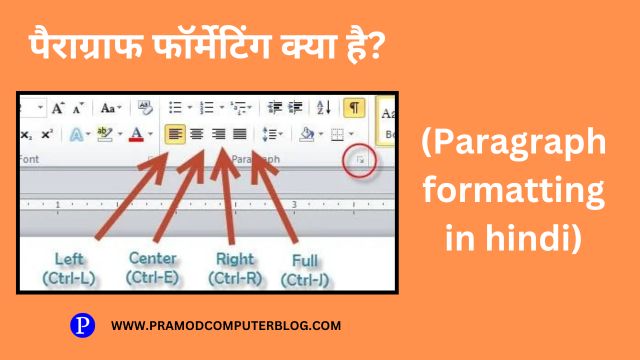 (Paragraph formatting in hindi)